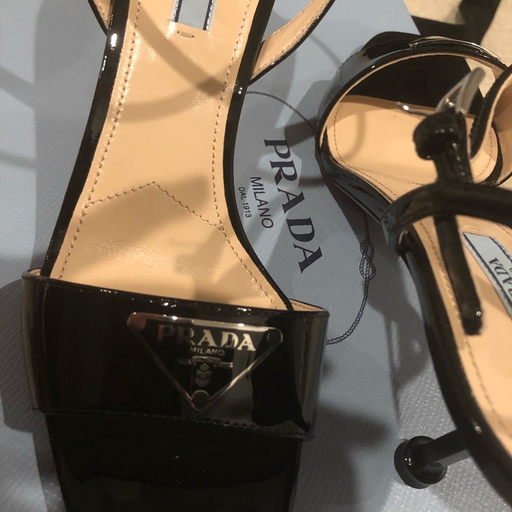 Prada logo kitten heel